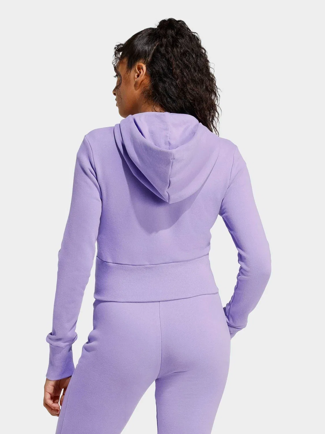 Толстовка с капюшоном French Terry Full-Zip adidas, фиолетовый — фото 2