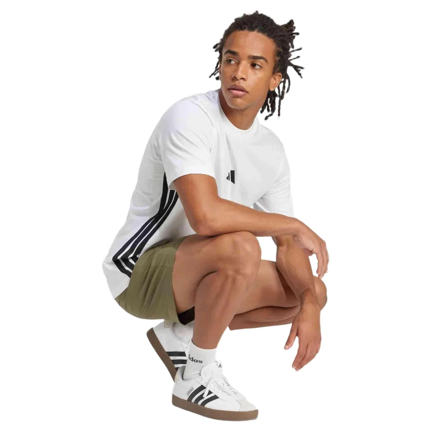 Мужская футболка с коротким рукавом 3S Single Jersey Tee Adidas, Weiss — фото 3