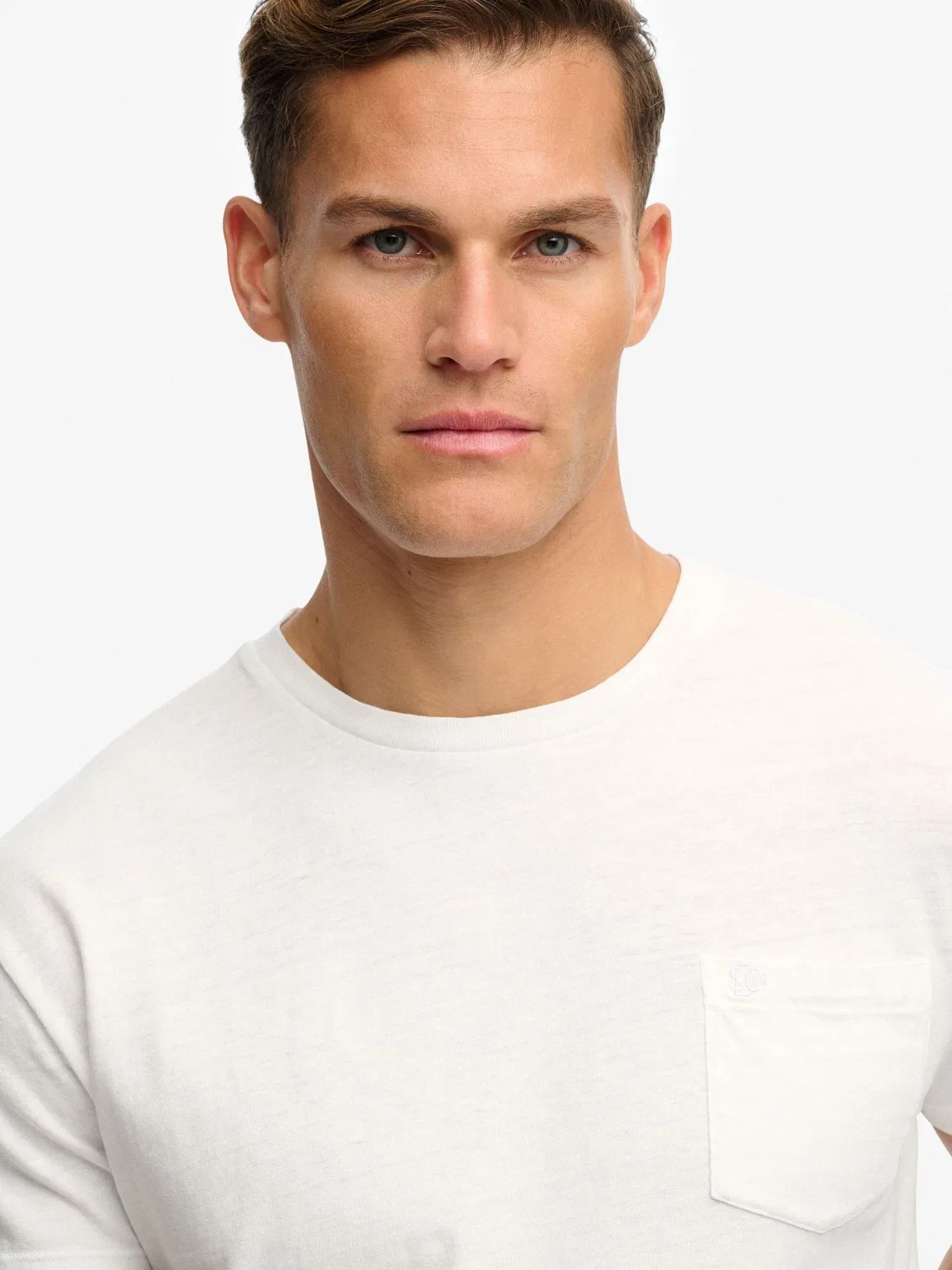 Футболка Classic Cotton Linen Pocket Superdry, Белый — фото 4