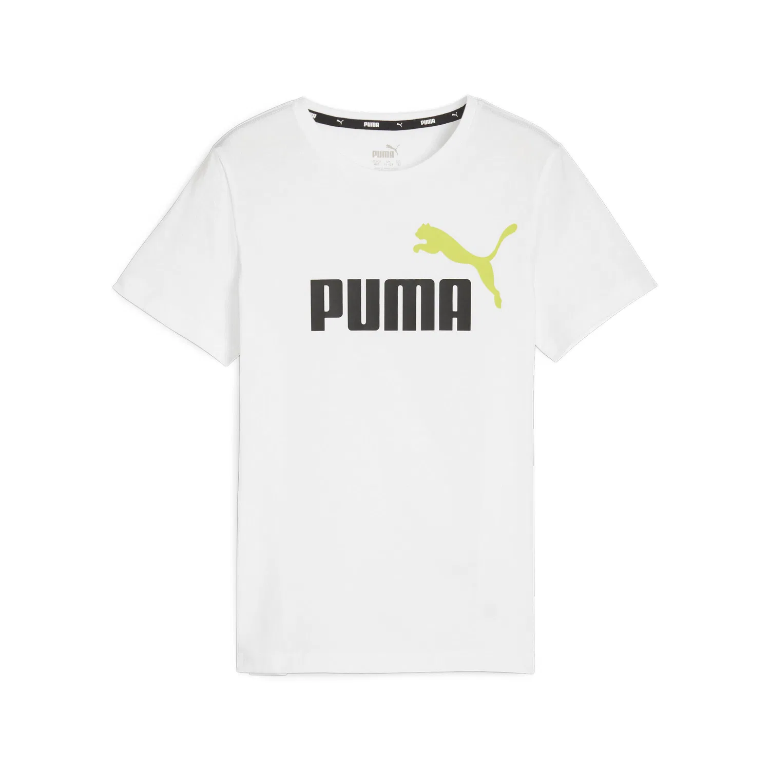 Детская футболка с принтом Essentials+ Two-Tone Logo Puma, White Lime Sheen Green