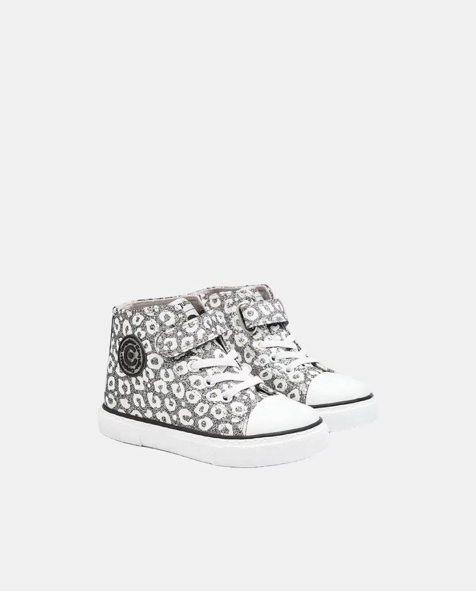 Детские кроссовки для девочек с принтом Glitter Plata Conguitos, Plata — фото 4