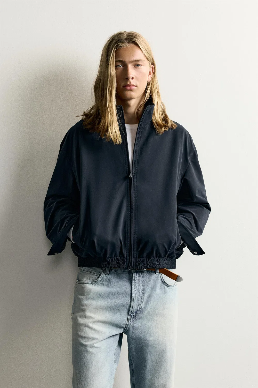 Легкая водоотталкивающая техническая куртка ZARA, Dark navy — фото 2