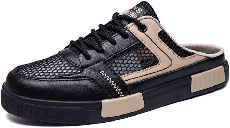 

Мужские повседневные сланцы Летние дышащие сетчатые сандалии Легкие противоскользящие туфли для прогулок На открытом воздухе Пляжная обувь Asifn, черный