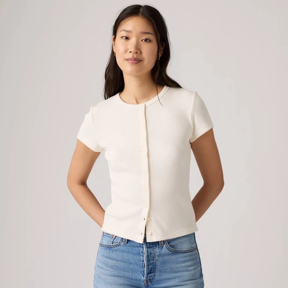 Рубашка с коротким рукавом на пуговицах Rory Levi's, Egret - White