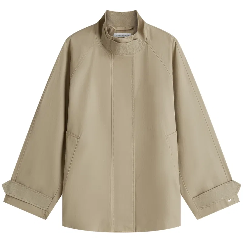 Женское пальто-тренч с воротником-стойкой Khaki AEG Tommy Hilfiger, Khaki AEG — фото 3