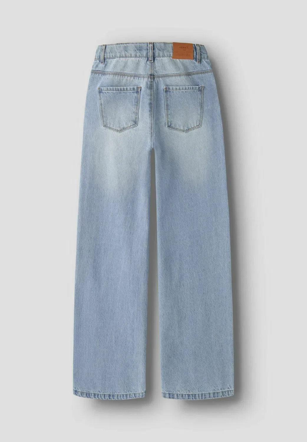 Джинсы со стразами, свободного кроя, расклешенные джинсы Name It, Light Blue Denim — фото 4