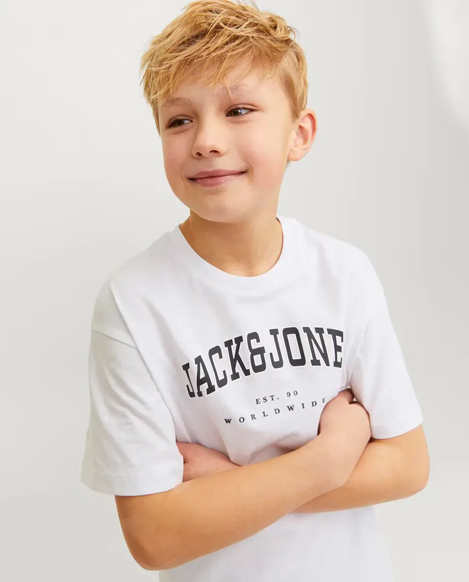 Детская футболка для мальчиков с коротким рукавом Jack & Jones, Blanco — фото 3