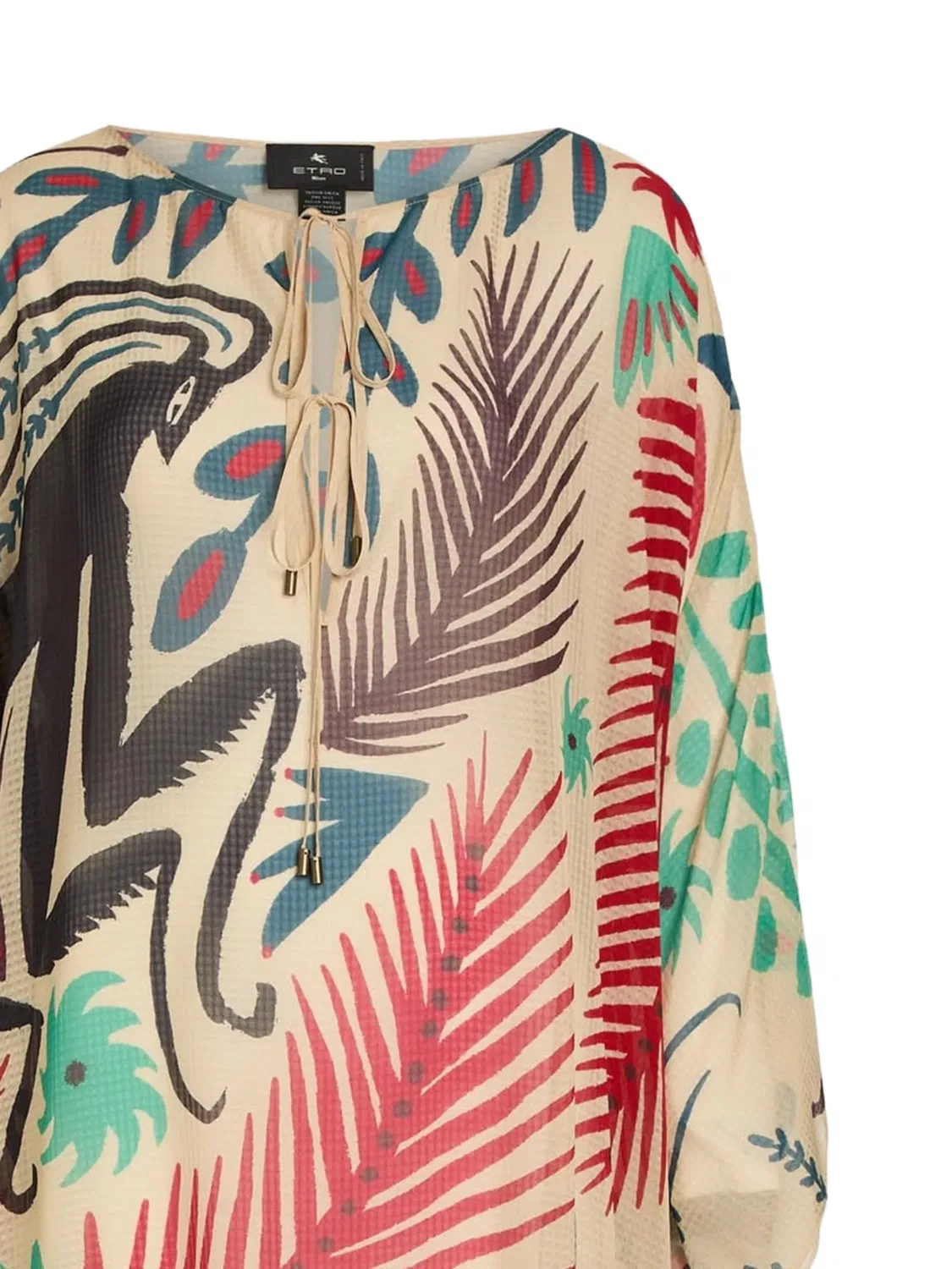ETRO Мини-платье с бахромой, нейтральные тона — фото 2