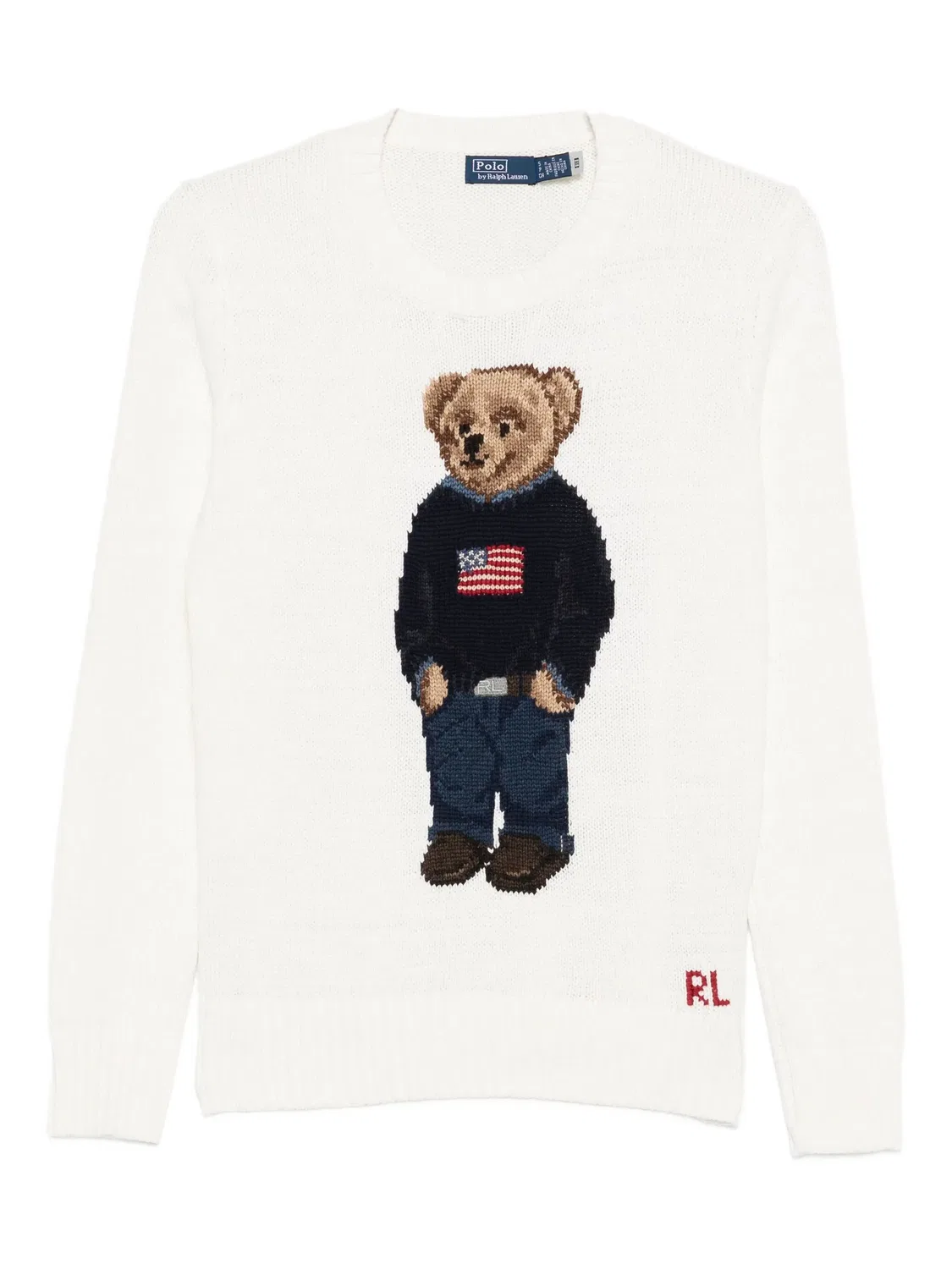 Polo Ralph Lauren Свитер с вышитым медвежонком, белый