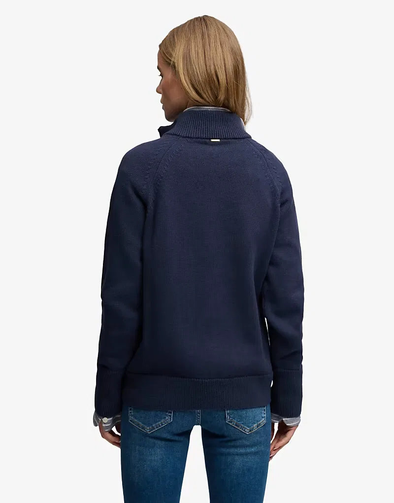 Классический хлопковый трикотажный джемпер Superdry с застежкой-молнией до середины груди, затмение (Eclipse Navy) — фото 2