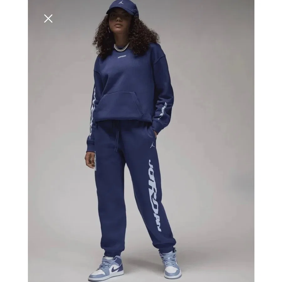 Спортивные штаны из футера Nike Jordan Brooklyn Fleece Pant Ho Gfx, Темно-синий — фото 2