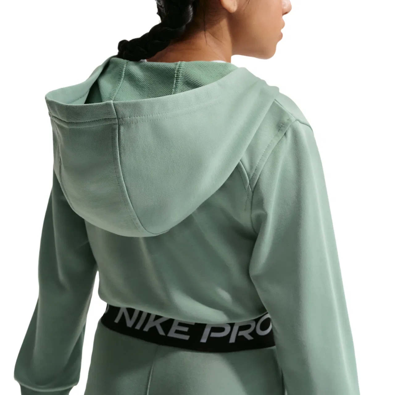 Детская худи на молнии Dri-FIT Nike, цвет Steam/Steam/Black — фото 2
