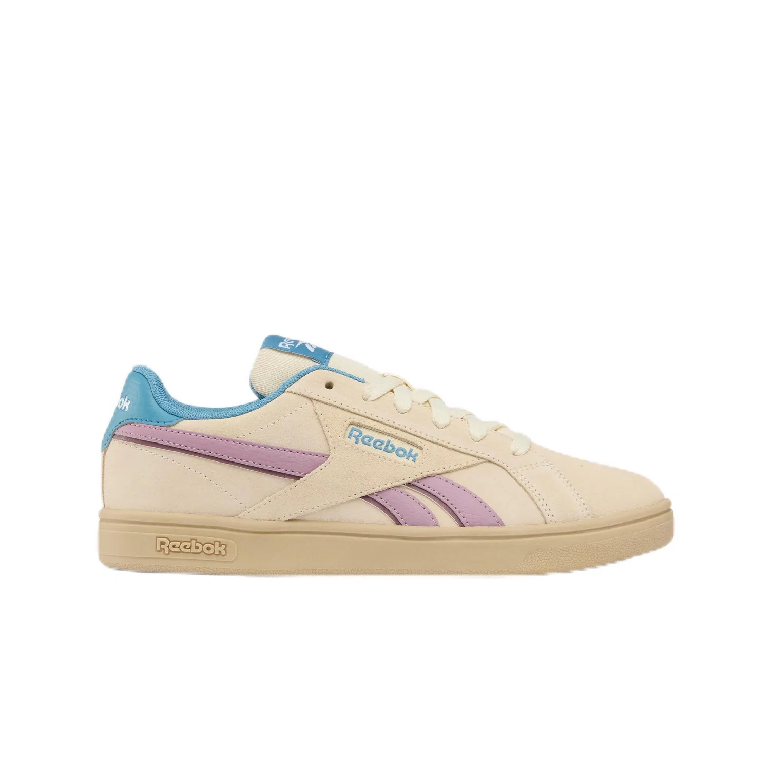 Детские кроссовки для девочек с полосками Reebok Court Retro, Beige Aged Berrychill Warpedblue