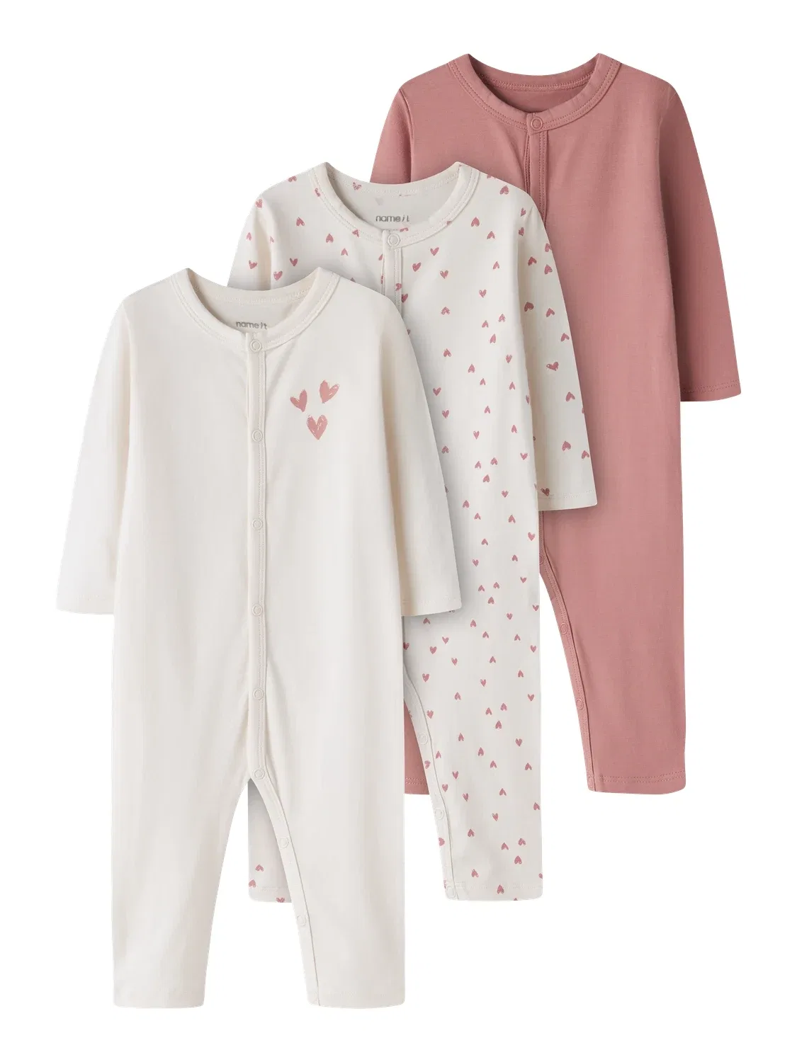 Комплект из 3 детских спальных комбинезонов из джерси Nbnnightsuit Name It, сливочный