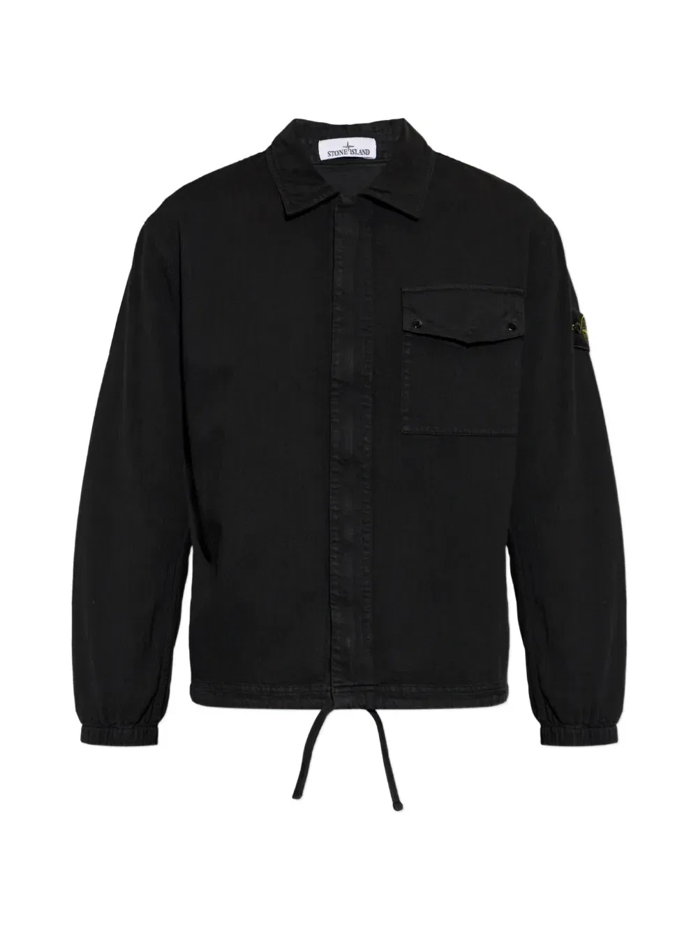 Органическая панамская хлопковая рубашка «старый» эффект Stone Island, черный