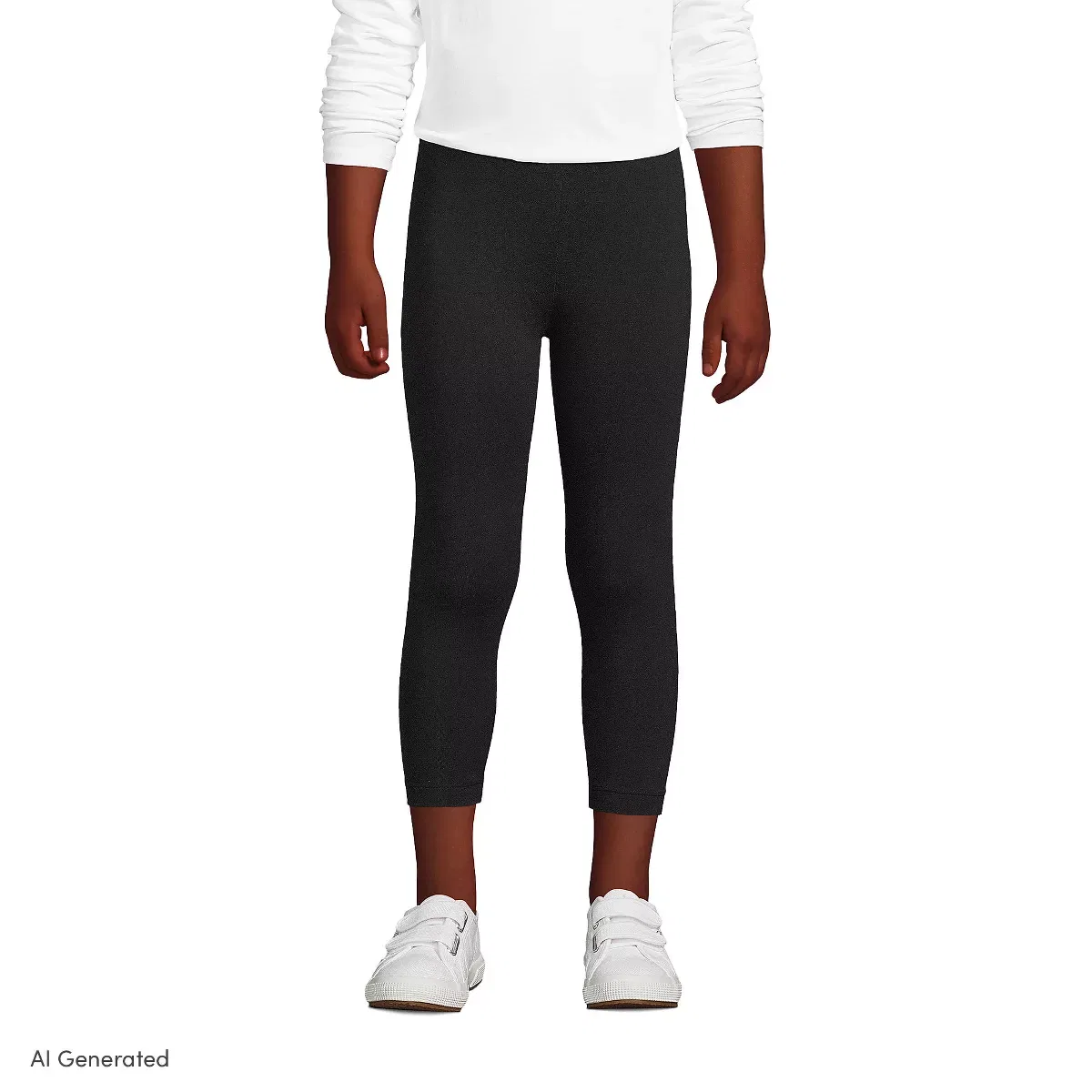 Детские леггинсы для девочек с технологией Tough Cotton Lands' End, Black