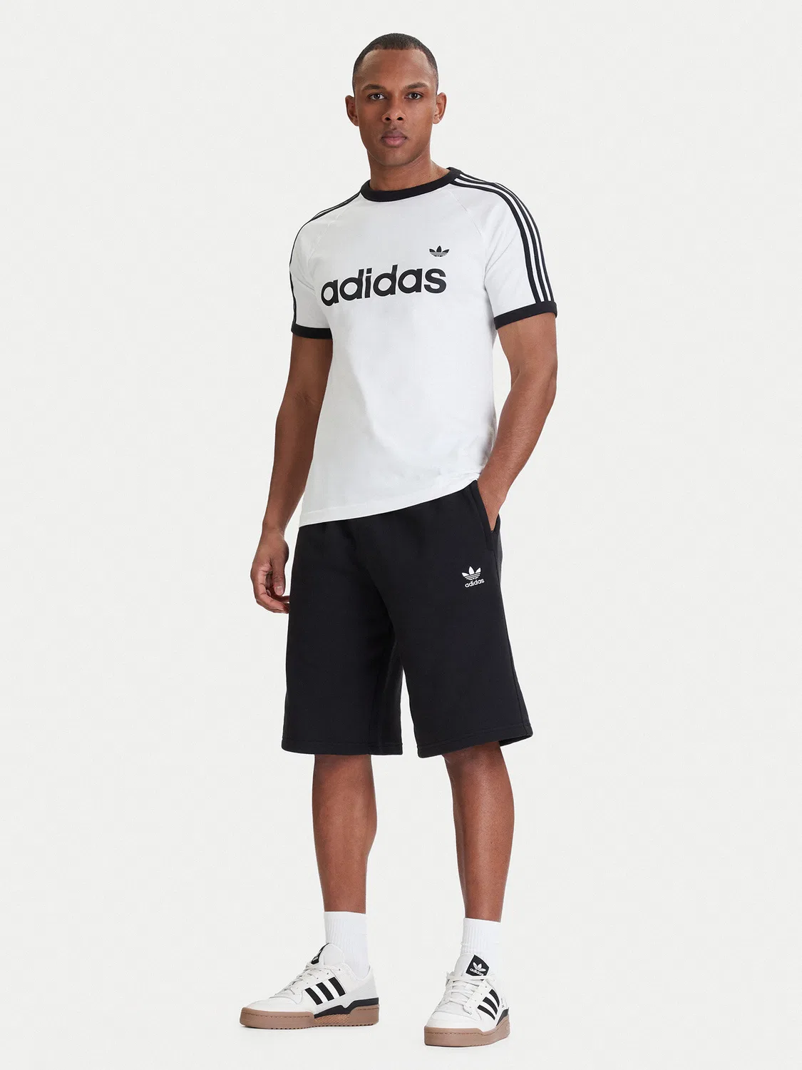Мужские спортивные шорты свободного кроя Trefoil Essentials Adidas, черный — фото 2
