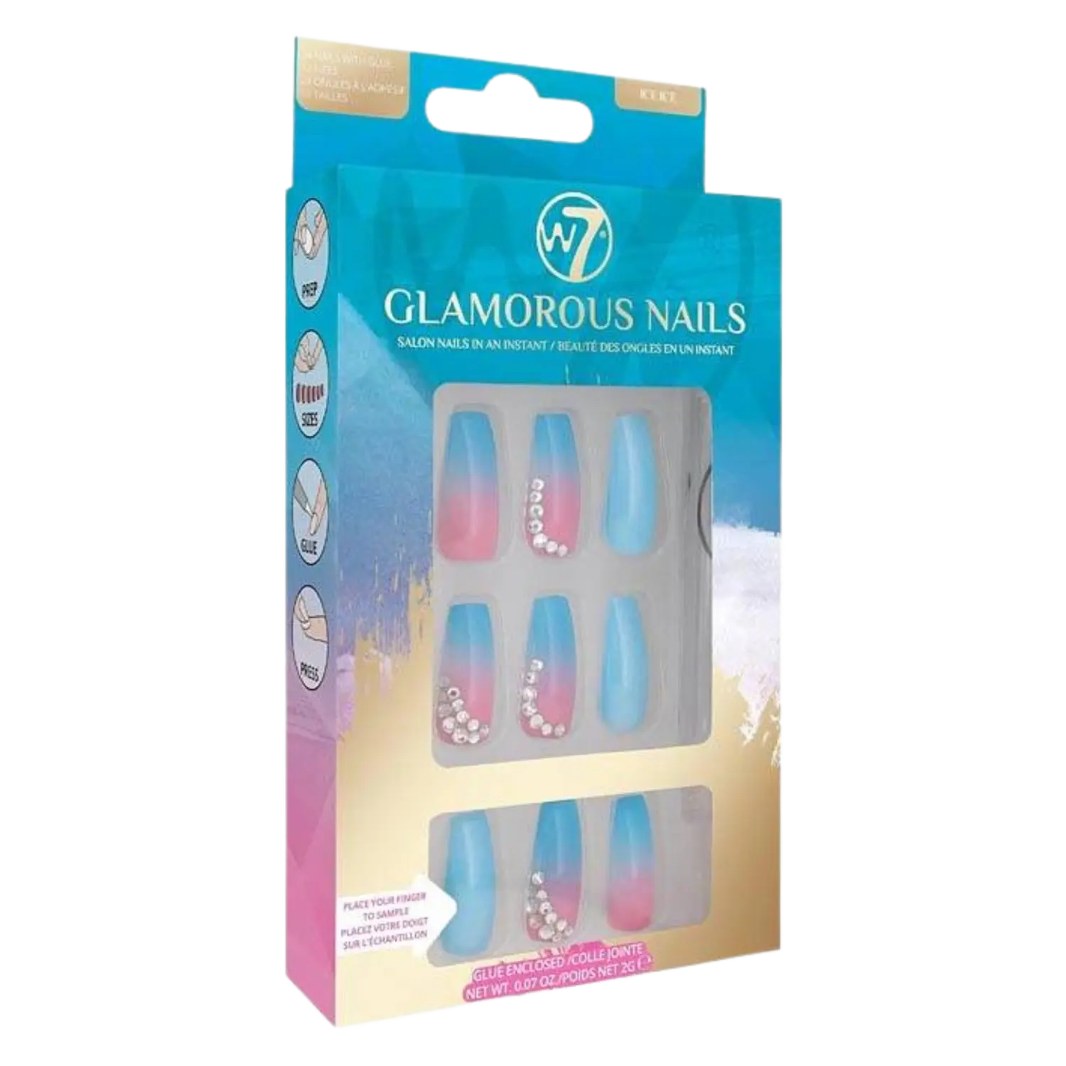 

W7 Glamorous Nails накладные ногти Ice Ice, 24 шт/1 упаковка