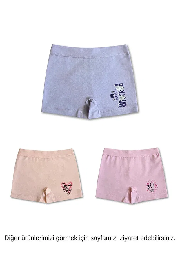 Детские трусы для девочек хлопковые с принтом Gizakids, Lilac-Yellow-Pink — фото 3