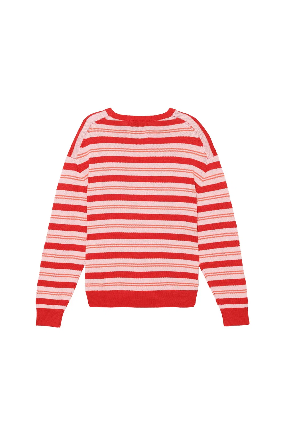 Полосатый джемпер из хлопка и льна ZARA, Reds — фото 4