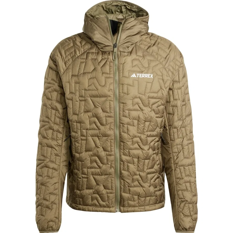 Мужской утепленный пуховик с капюшоном Terrex Xperior PrimaLoft Loose Fill Insulated, adidas, Зеленый — фото 3