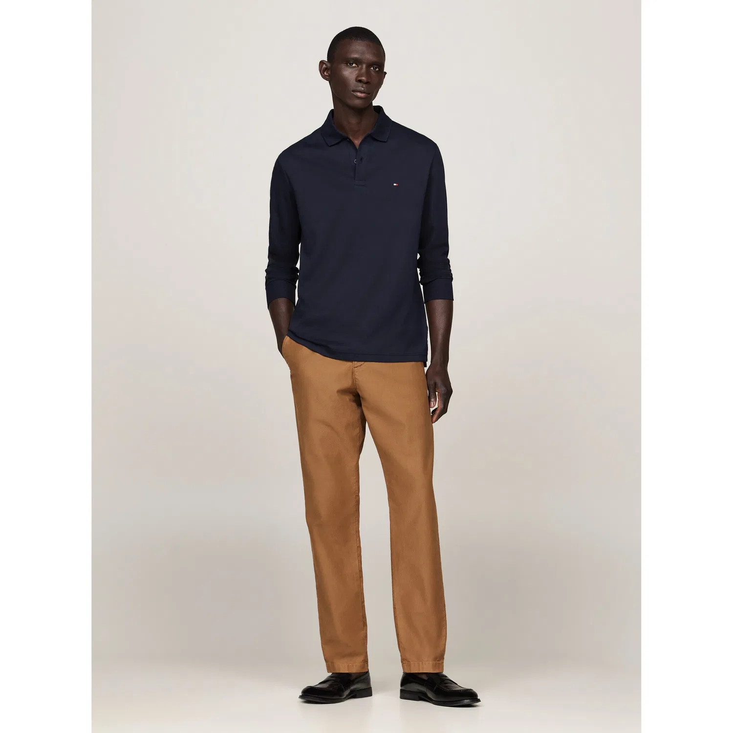 Мужское поло с длинным рукавом Liquid Cotton Reg Tommy Hilfiger, Desert Sky — фото 3