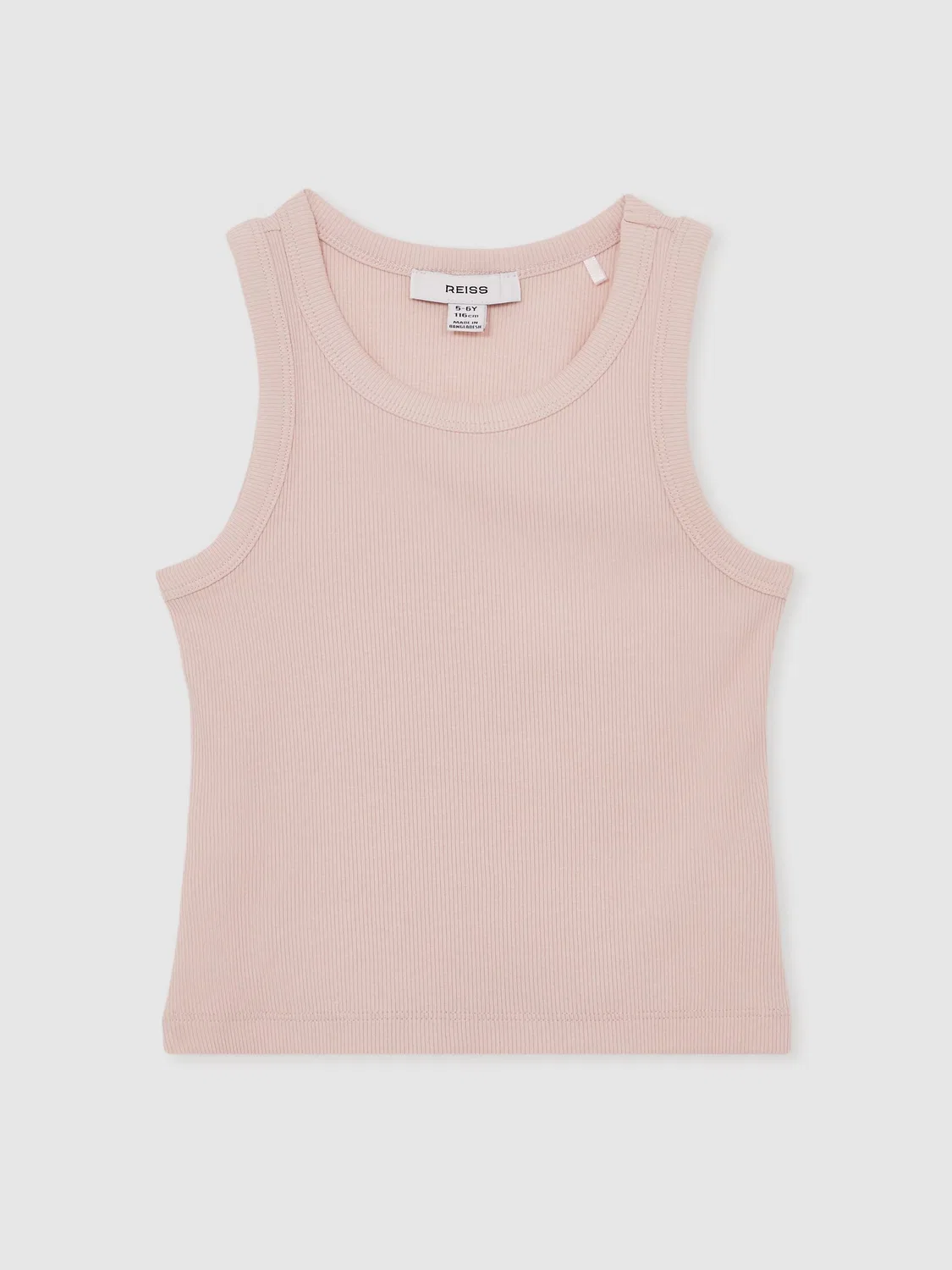 Топ Reiss Pink Violet 9-13 yrs Stretch-Cotton Stripe Ribbed Vest, розовый — фото 2