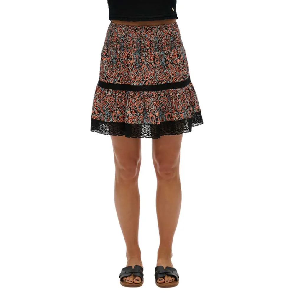 

Юбка Superdry Printed Lace Trim short skirt, разноцветный