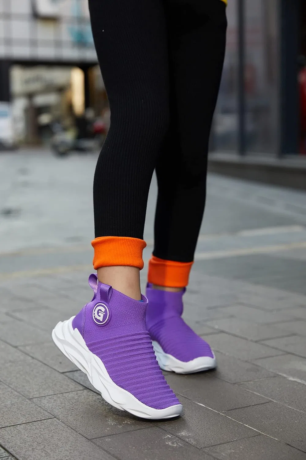 Детские дышащие кроссовки с высоким верхом Casbeam, Purple/White — фото 2