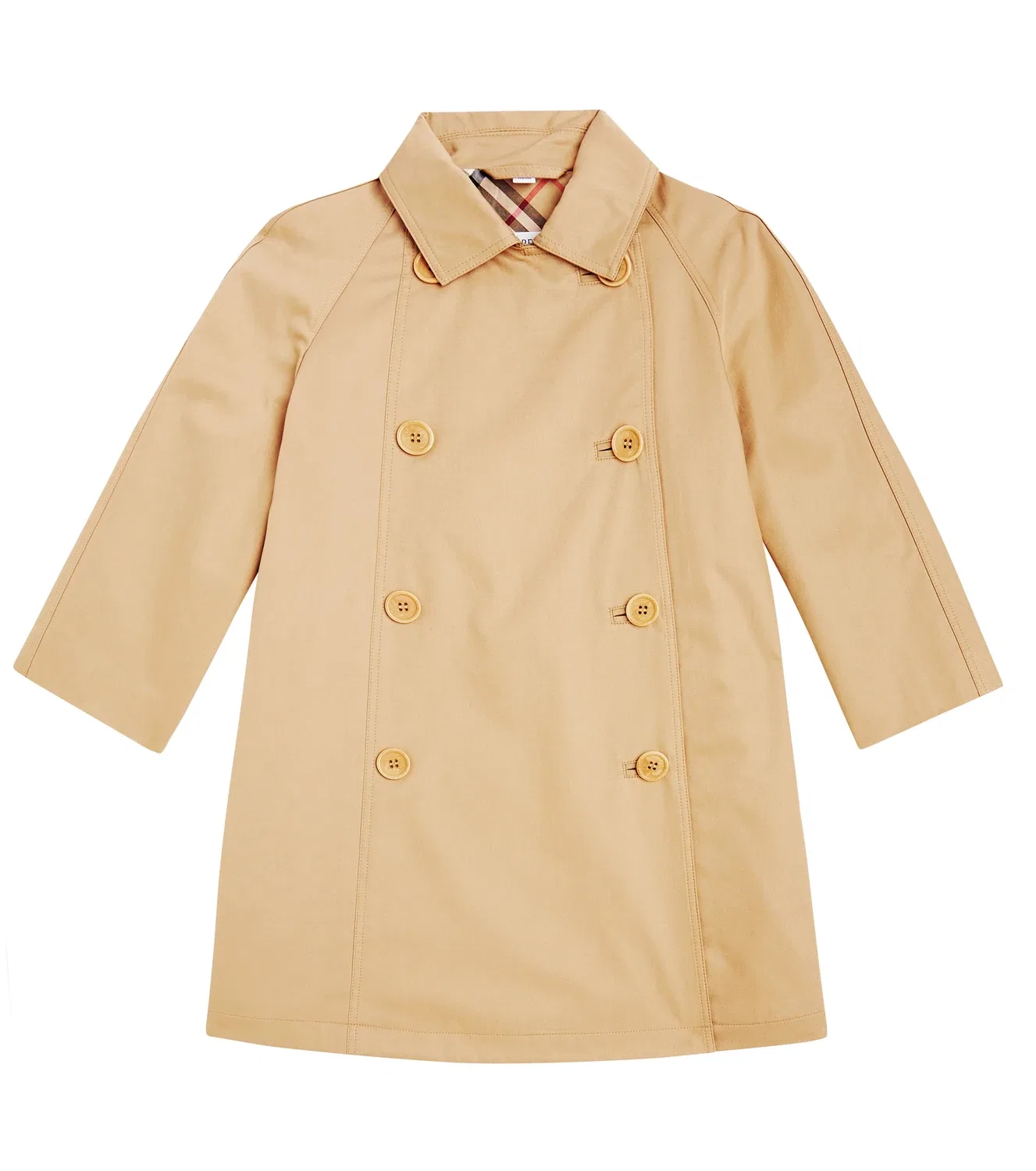 Тренч из хлопкового габардина Burberry Kids, бежевый