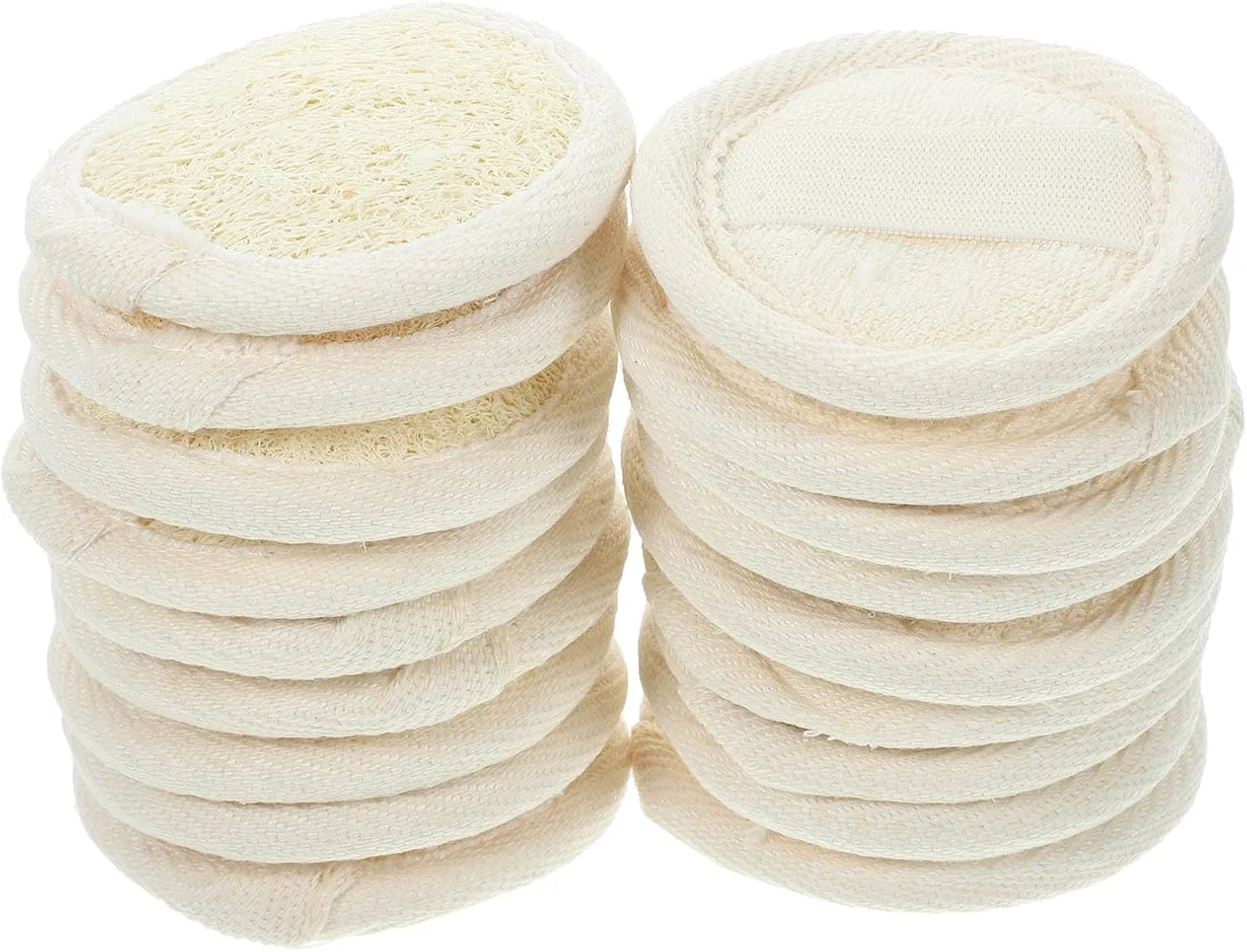 Спонжи для лица из люфы, NULYLU, набор 18 шт, 6.5x6.5x0.6 см, Beige