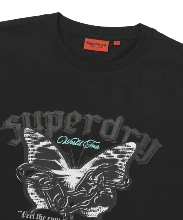 Футболка с принтом бабочка Superdry, черный — фото 3