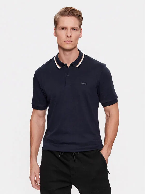 Поло regular fit Penrose Boss, темно-синий