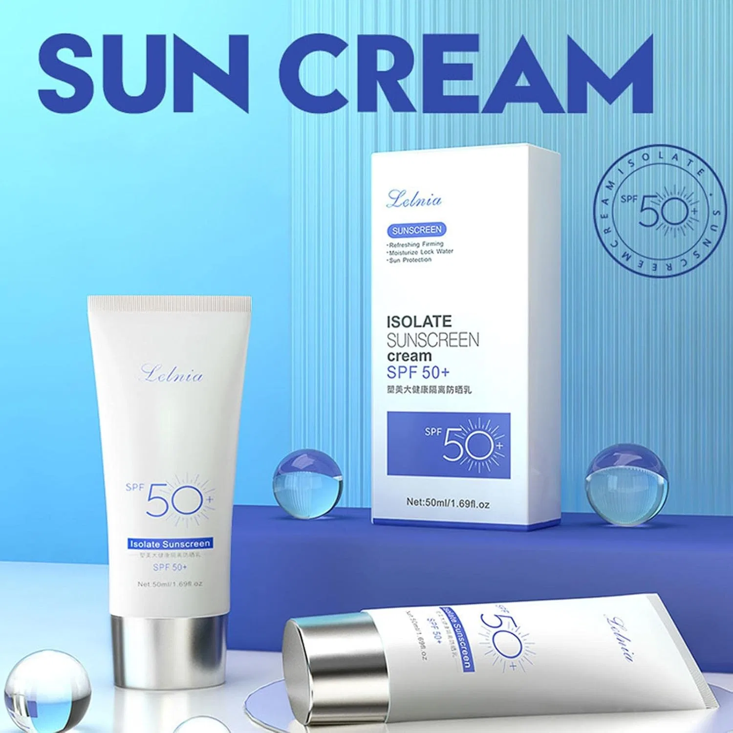 Солнцезащитный увлажняющий крем для лица SPF50+ Yunmiao, 50 мл — фото 2