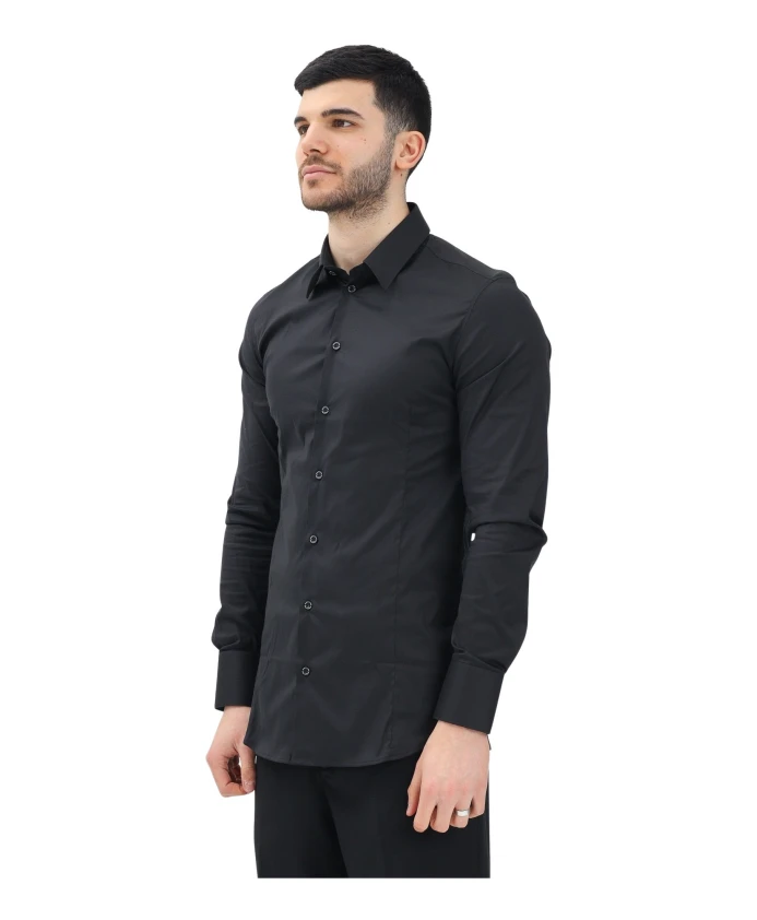 

Черная рубашка с длинными рукавами, базовый дизайн. Patrizia Pepe, черный