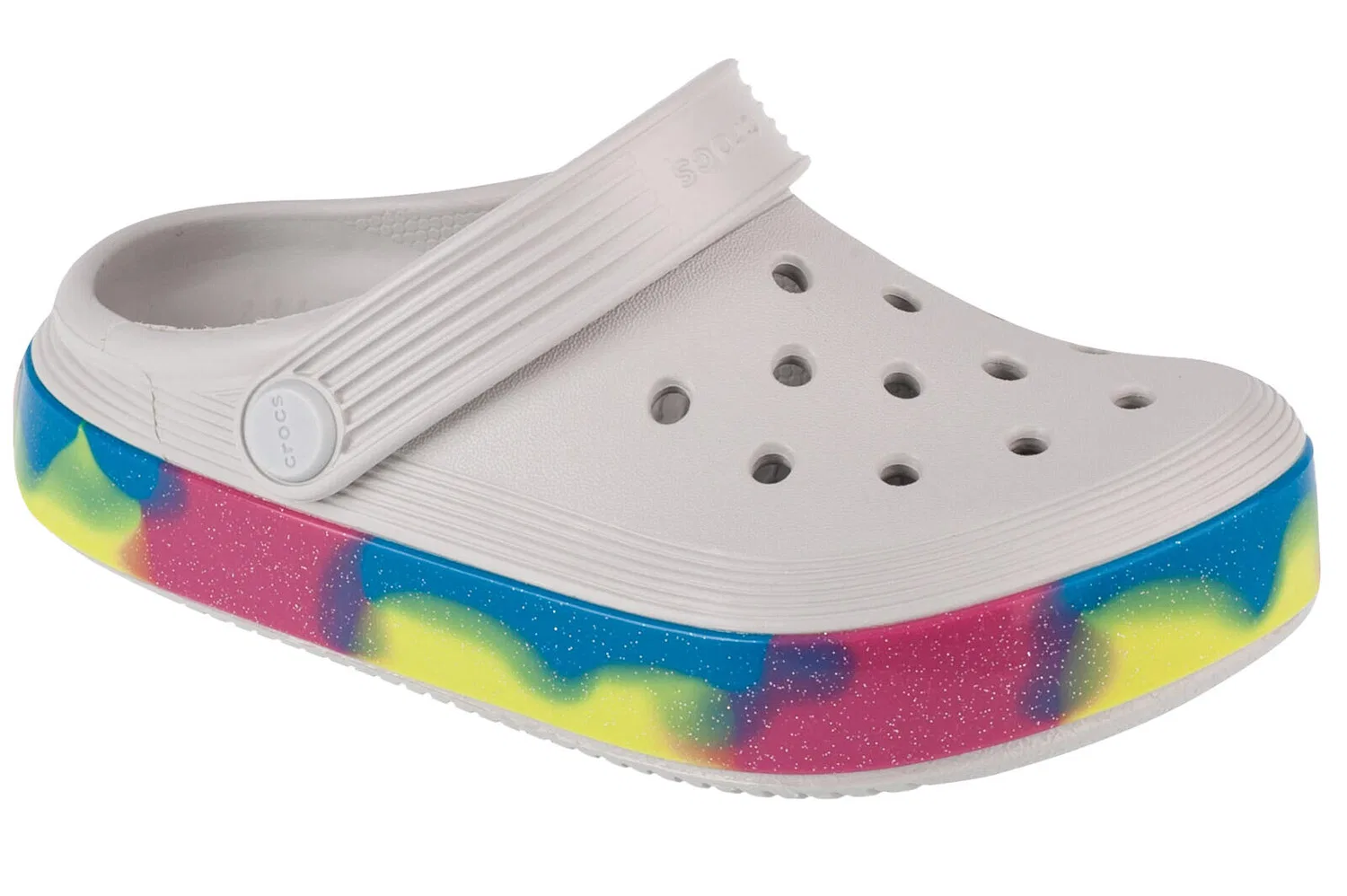 Детские босоножки для девочек Off Court Glitter Band Kids Clog Crocs, Weiss
