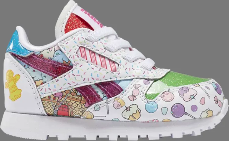 

Кроссовки hasbro x classic leather toddler 'candy land' Reebok, многоцветный, Коричневый, Кроссовки hasbro x classic leather toddler 'candy land' Reebok, многоцветный
