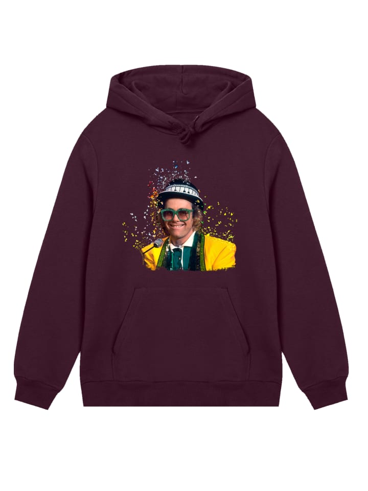 

F4NT4STIC Худи с надписью "TV Times Elton John At The Piano 1977" бордового цвета