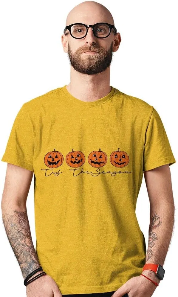 Футболка с принтом Pumpkin Design Outlandish Obsessions, Heather Yellow Gold — фото 2