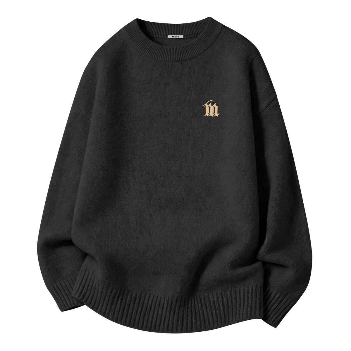 Детский джемпер с вышивкой MINISO, Dark Gray Gothic Embroidered Chest Logo