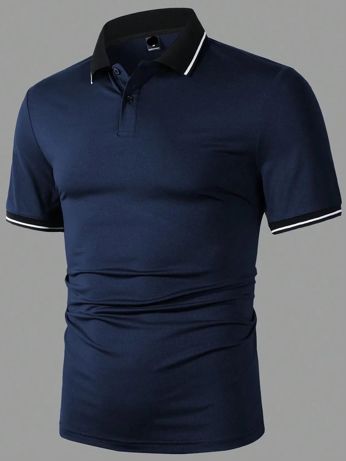 Мужская футболка с коротким рукавом, полосатая отделка, Royal Blue — фото 4