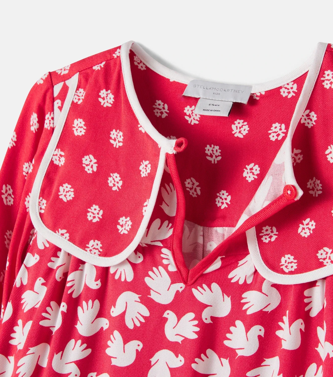 Платье с принтом и рюшами Stella McCartney Kids, красный — фото 4
