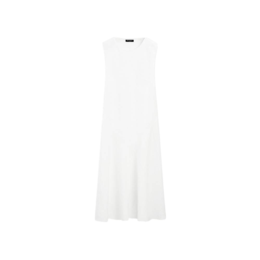 Платье  Massimo Dutti Flowing 100% Linen Midi, белый — фото 2