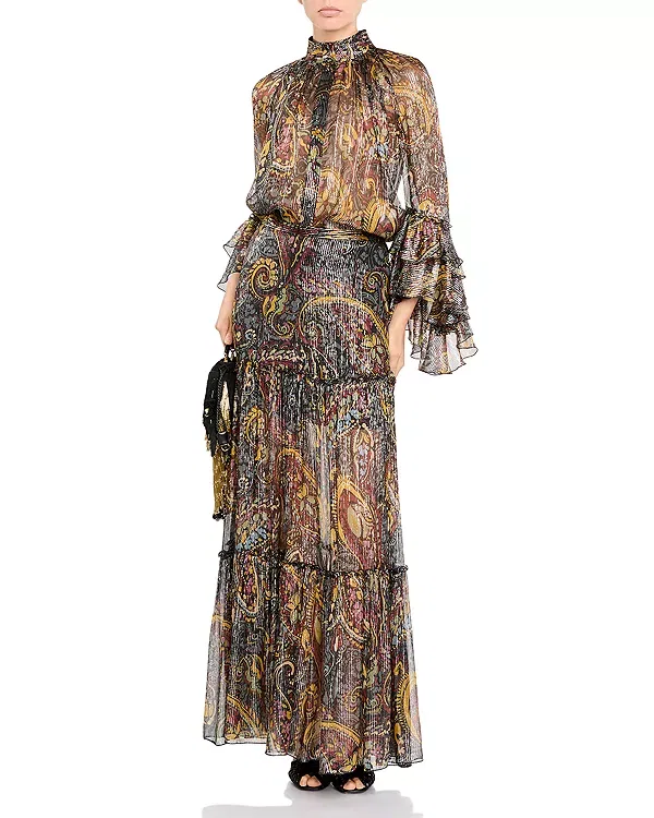 Женская юбка макси с принтом Etro, Printed Black — фото 2