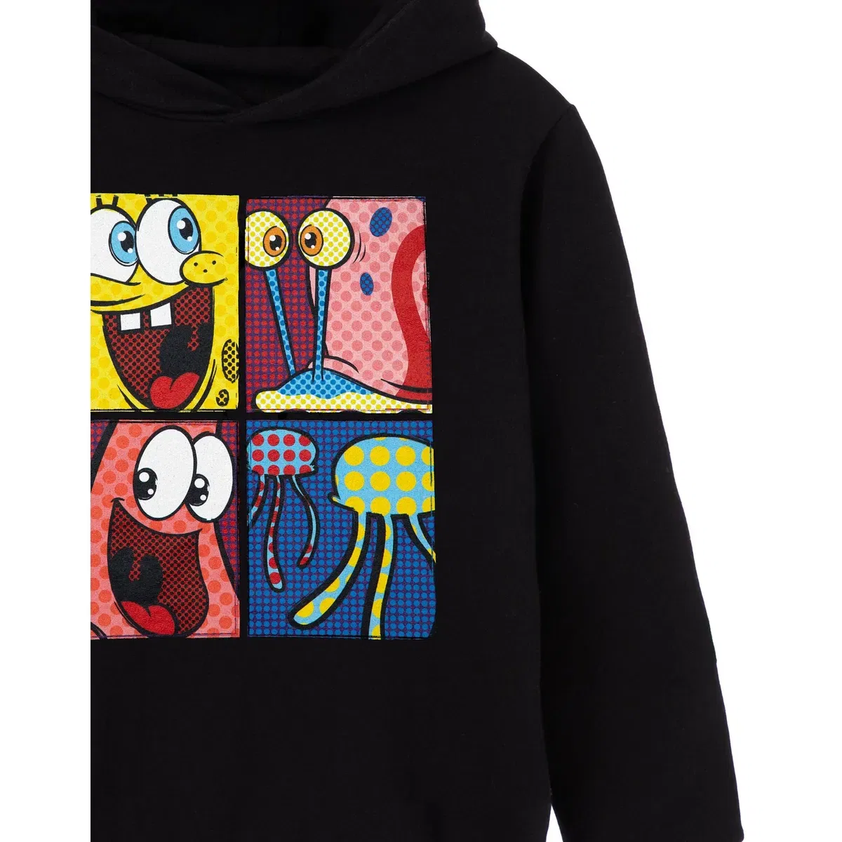 Детское худи с принтом Pop Art Spongebob Squarepants, Black — фото 4