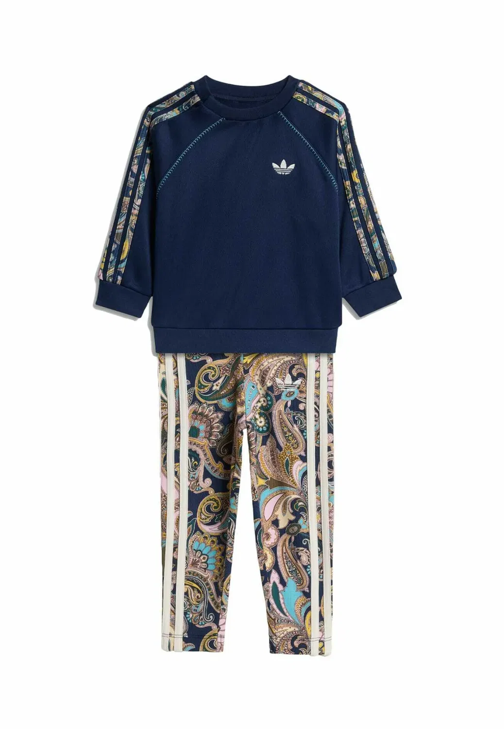 Комплект Adidas x Liberty London: толстовка оверсайз с круглым вырезом и леггинсами Adidas Originals, Night Indigo Multi Multicolor Night Indigo