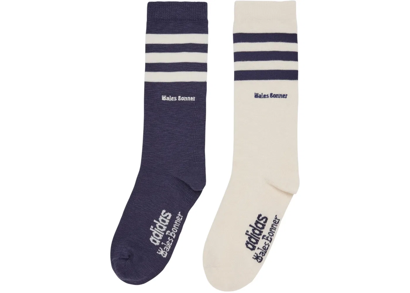 Мужские носки с тремя полосками Wales Bonner 3-Stripes Socks Adidas, Night Navy Chalk White