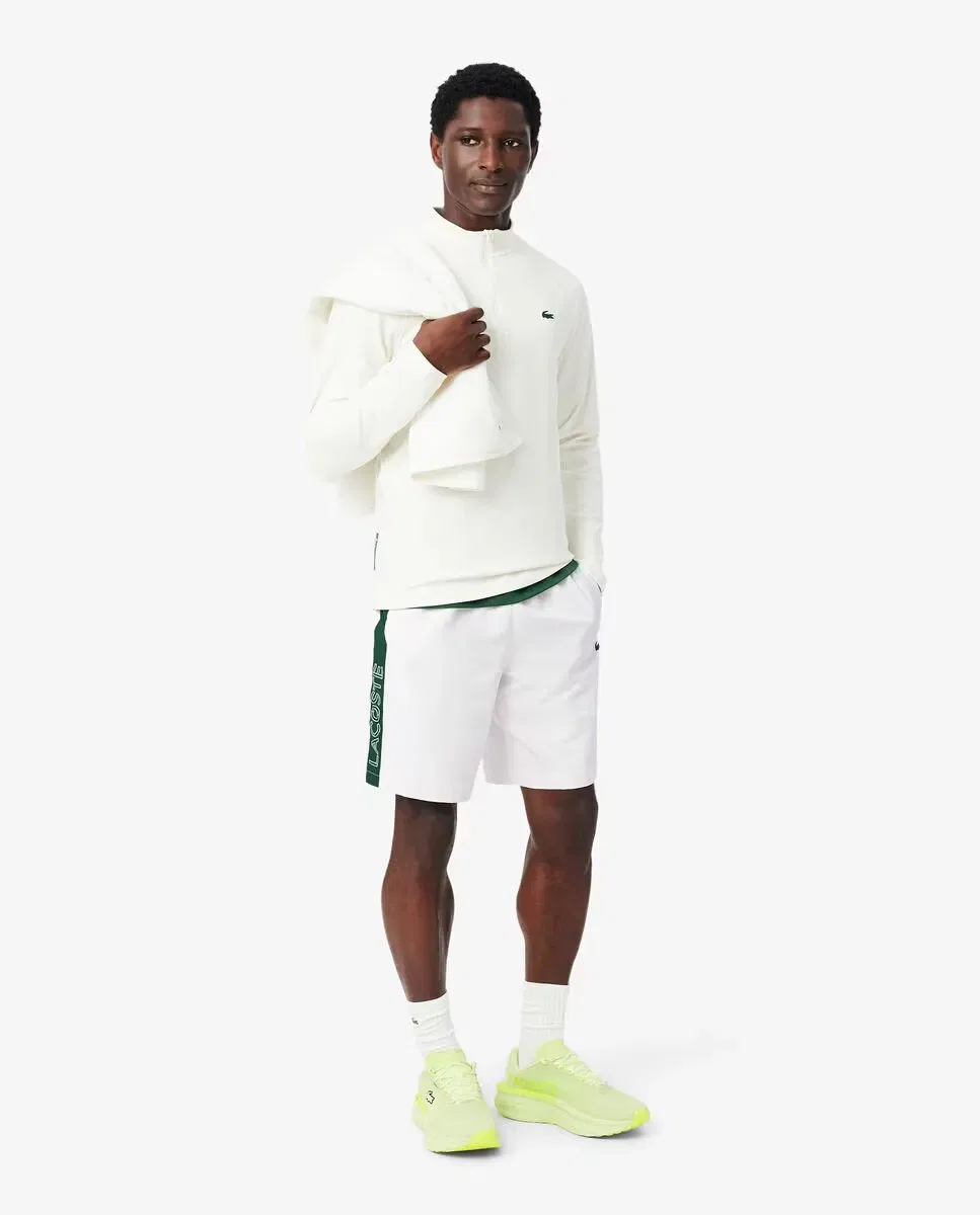 Мужские спортивные шорты с контрастной полосой Lacoste, Blanco — фото 4