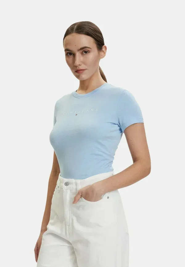 Футболка с принтом, хлопок, print t-shirt, Tommy Hilfiger, голубой