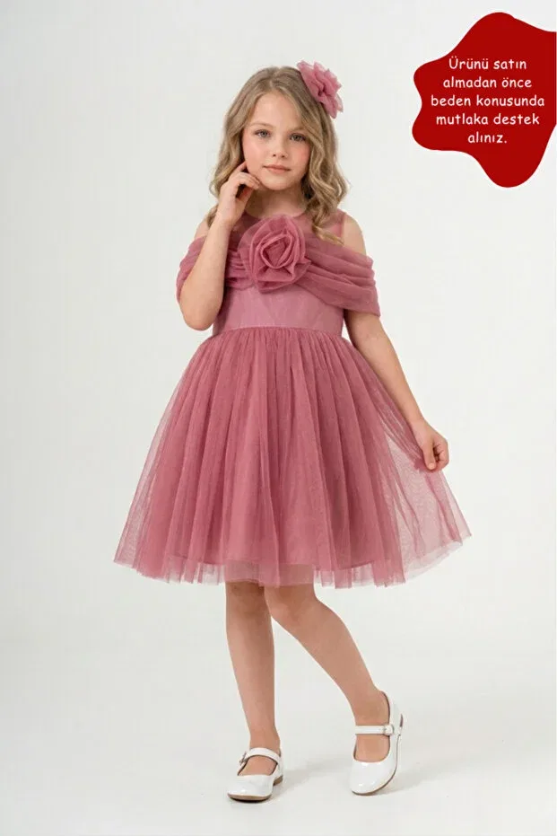 Детское платье для девочек с воланами Eray Kids, Pink